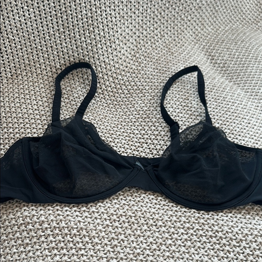 SKIMS Black Mesh Bra